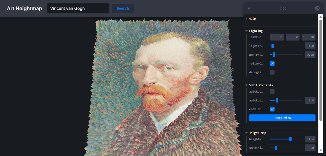 Screenshot of Three.js Heightmap