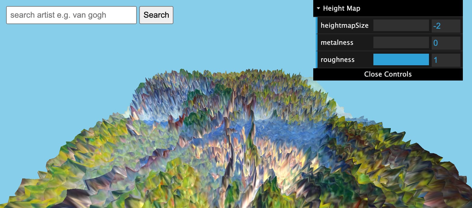 three.js Art Height Map Project